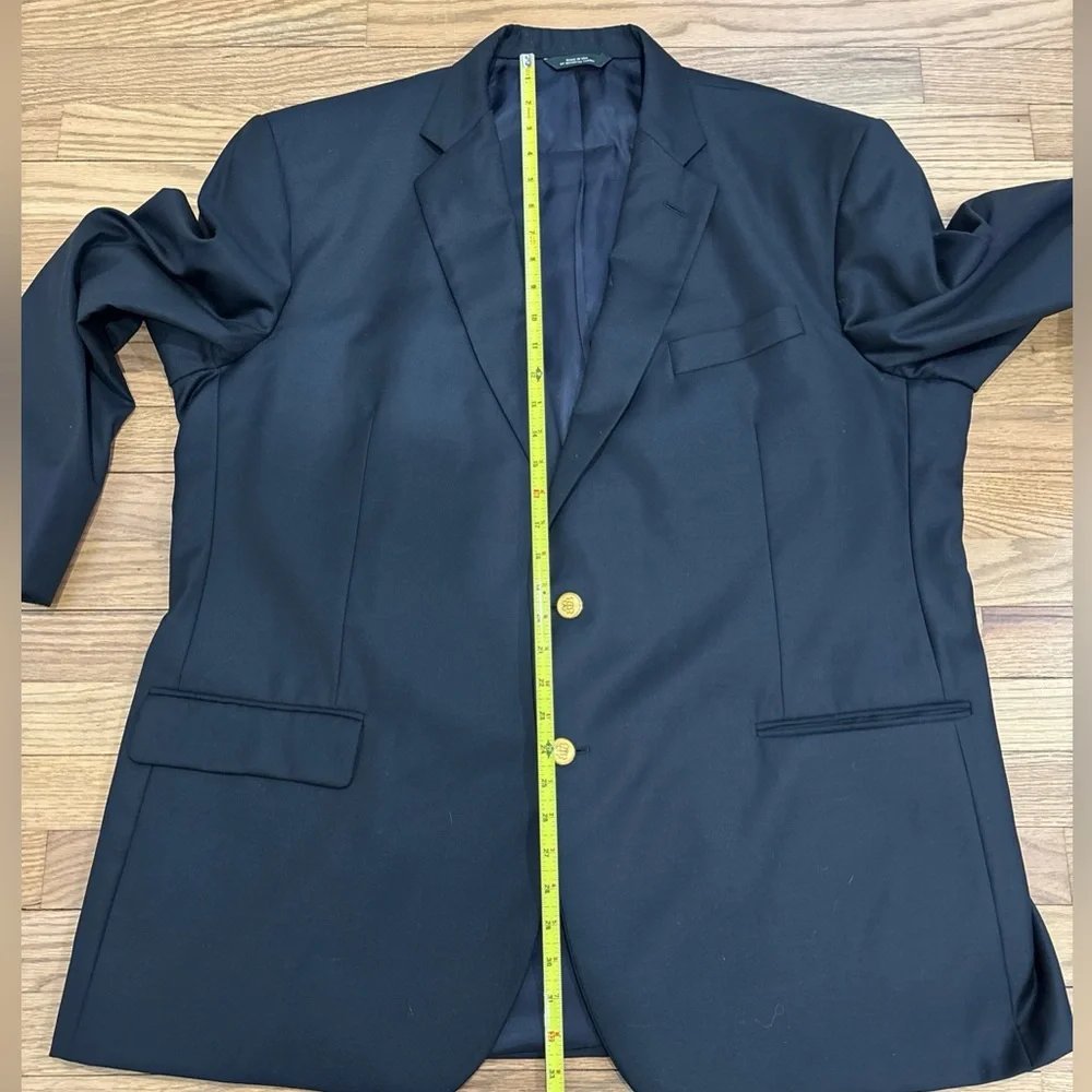 Classic Men's Black Blazer with Gold Buttons